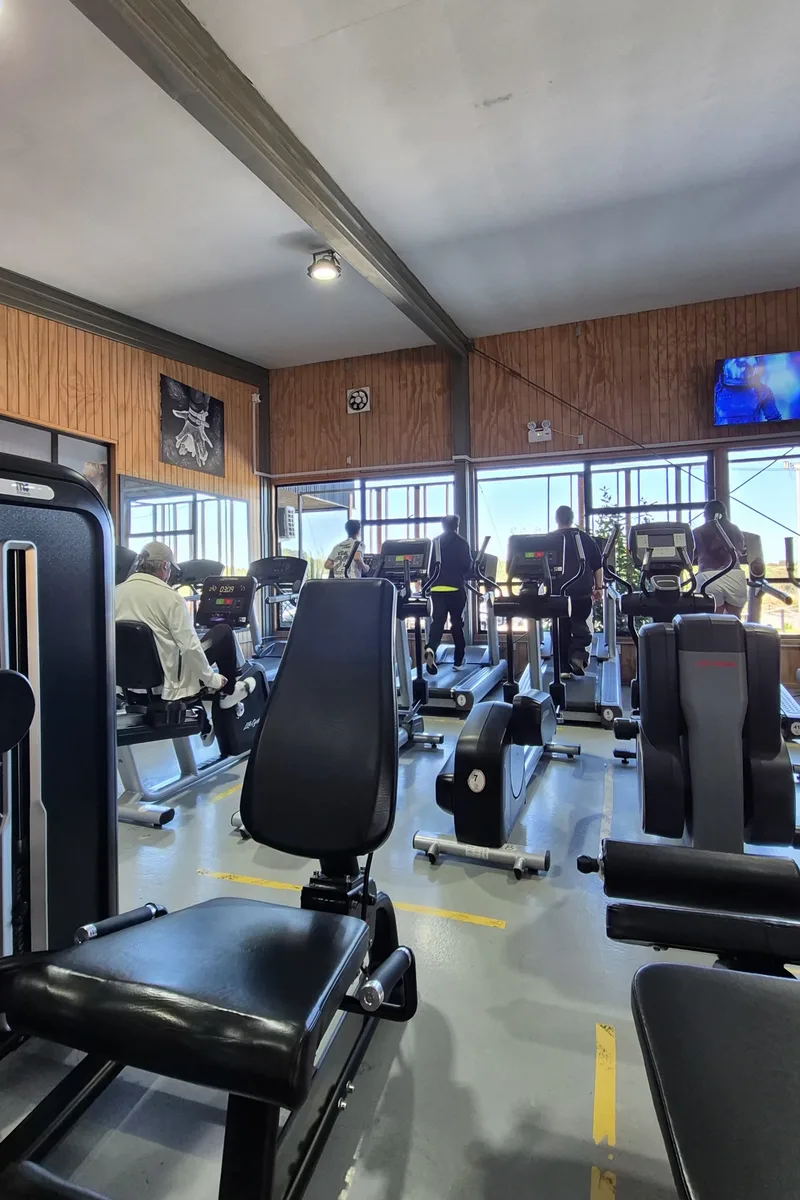 Zona de cardio con trotadoras, elípticas y bicicletas